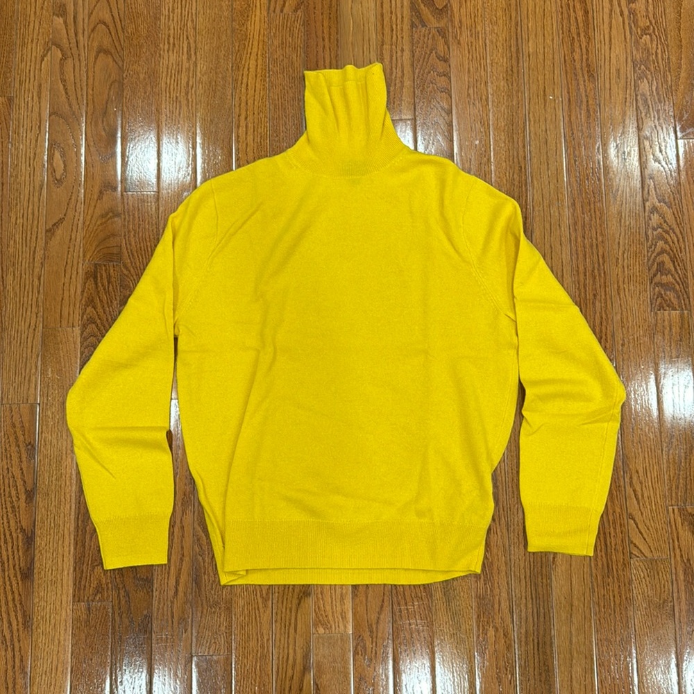 J-Crew Yellow Cashmere Turtleneck